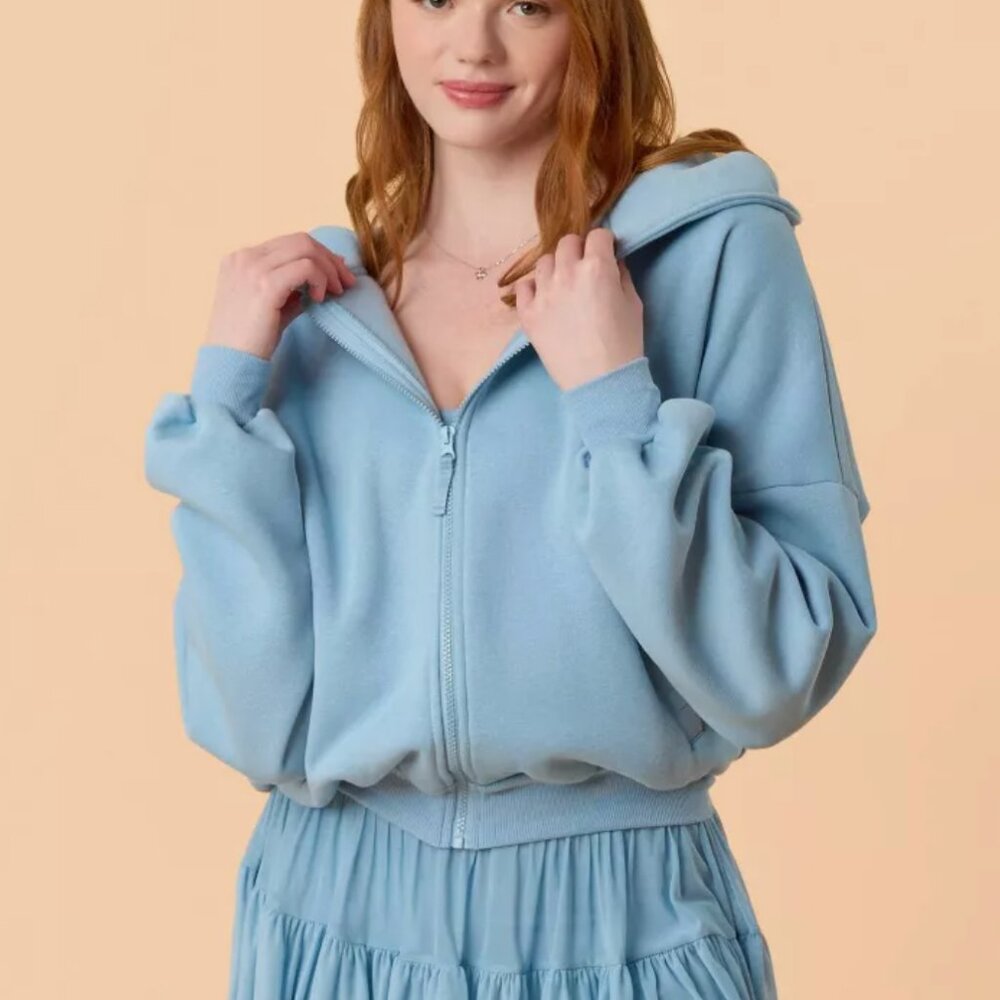 NWT Blogilates Marshmallow Full Zip Hoodie - Blue - Picture 4 of 6